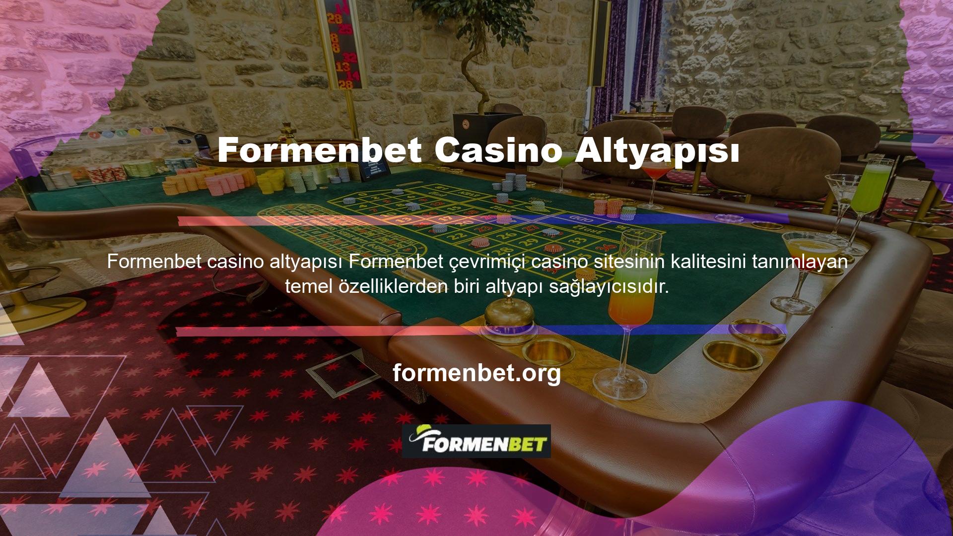 Formenbet, çeşitli oyun sağlayıcıların casino oyunlarını içerir